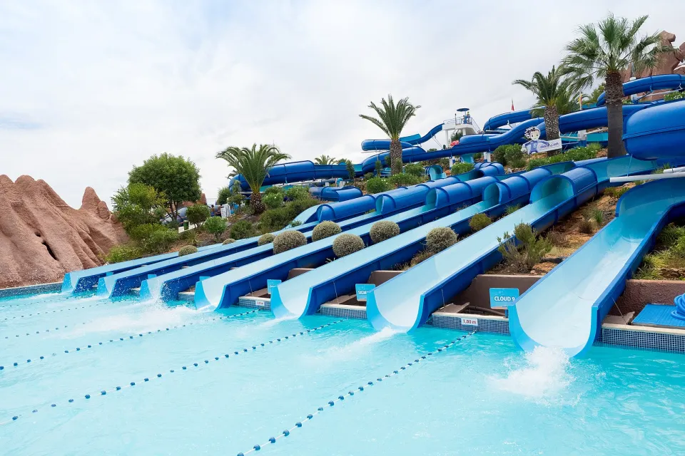 Water slides at Slide & Splash, Lagoa, Portugal
